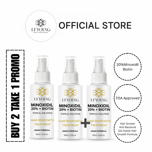 [BUNDLE] LFYoung Minoxidil Hair Solution Spray 2+1  for Hair Loss Treatment 60mL with Biotin for Hair Growth
