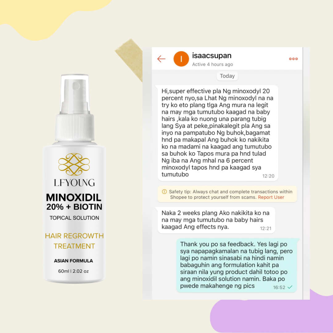 [BUNDLE] Shampoo + Solution Minoxidil Hairgrower Shampoo 250mL for Hair Loss Treatment by LF Young