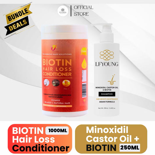 [BUNDLE] LFYoung Minoxidil Hair Grower Shampoo and LF Young Biotin Conditioner with Vit. E