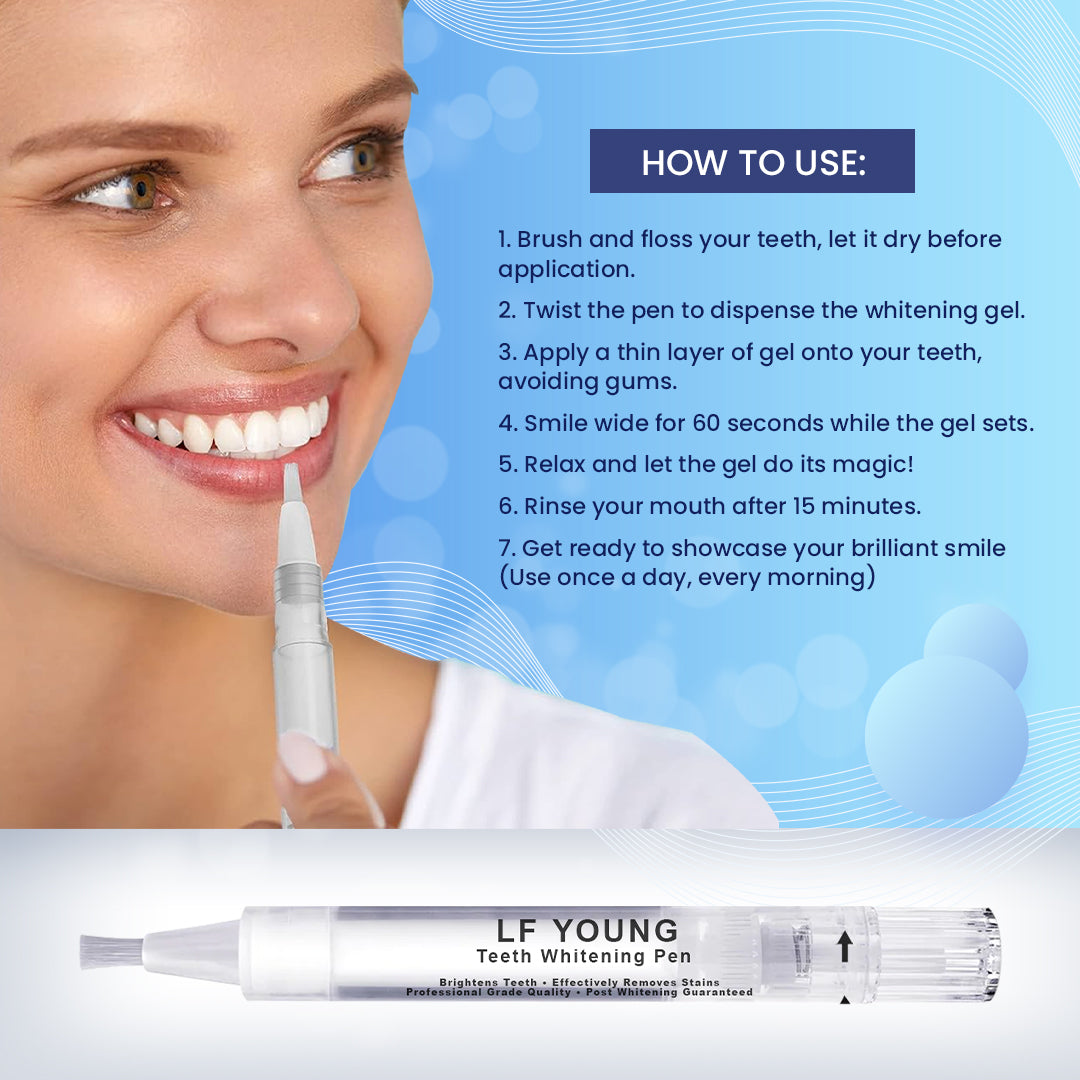 Teeth Whitening Gel Pen Instant Teeth Whitening Removes Stains for Fresh Breath by LFYoung 5mL