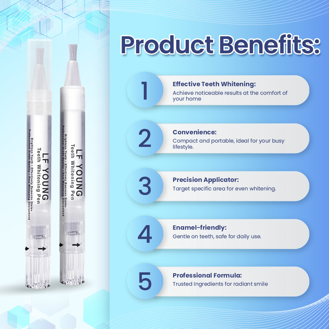 Teeth Whitening Gel Pen Instant Teeth Whitening Removes Stains for Fresh Breath by LFYoung 5mL